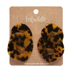 Statement Tort Chunky Chain Earrings - Brown^Erstwilder New