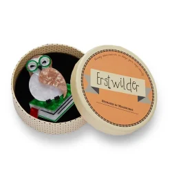 Studious Snow Owl Brooch^Erstwilder Outlet