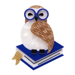 Studious Snow Owl Brooch^Erstwilder