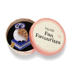 Studious Snow Owl Brooch^Erstwilder