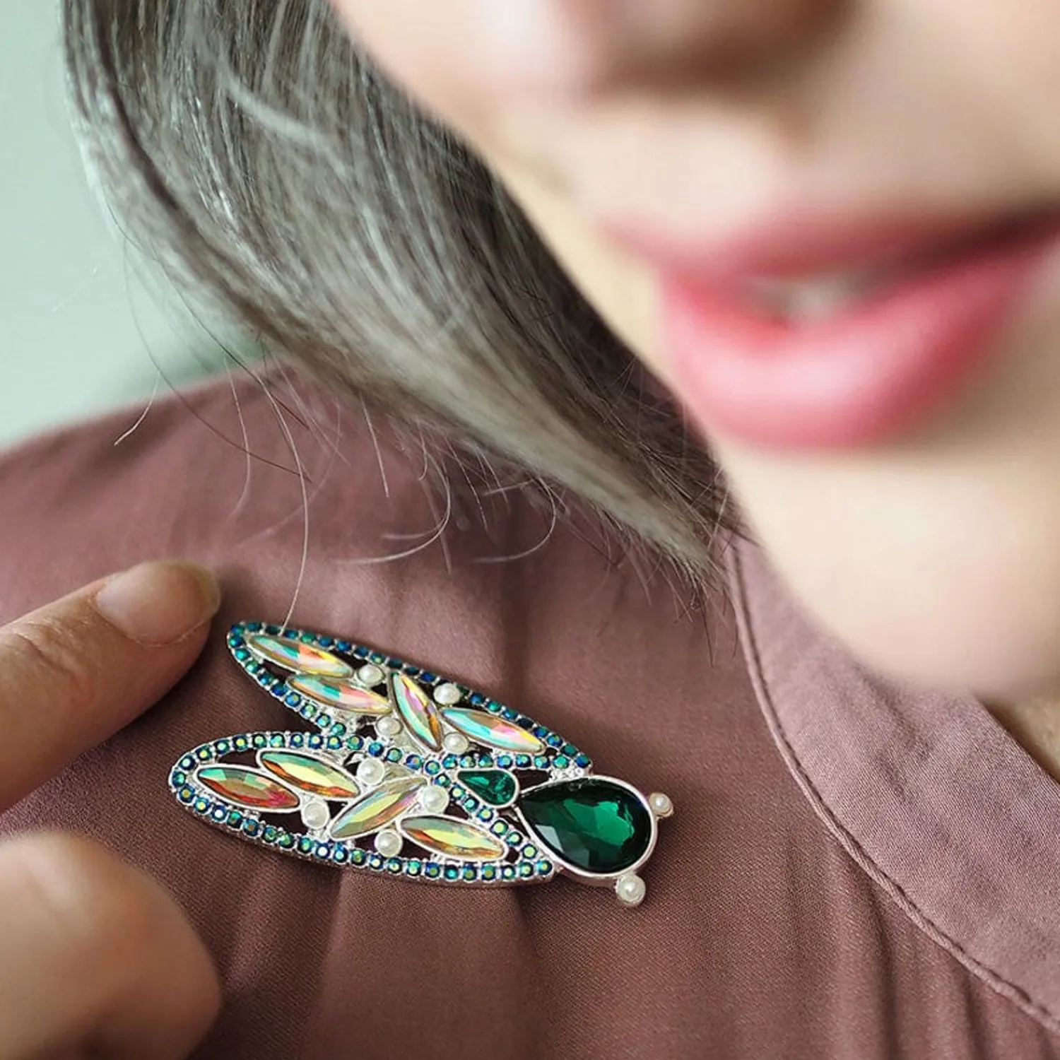 Summer Songstress Stone Set Crystal Brooch^Erstwilder Hot