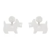 Terrier Textured Resin Drop Earrings - White^Erstwilder Best