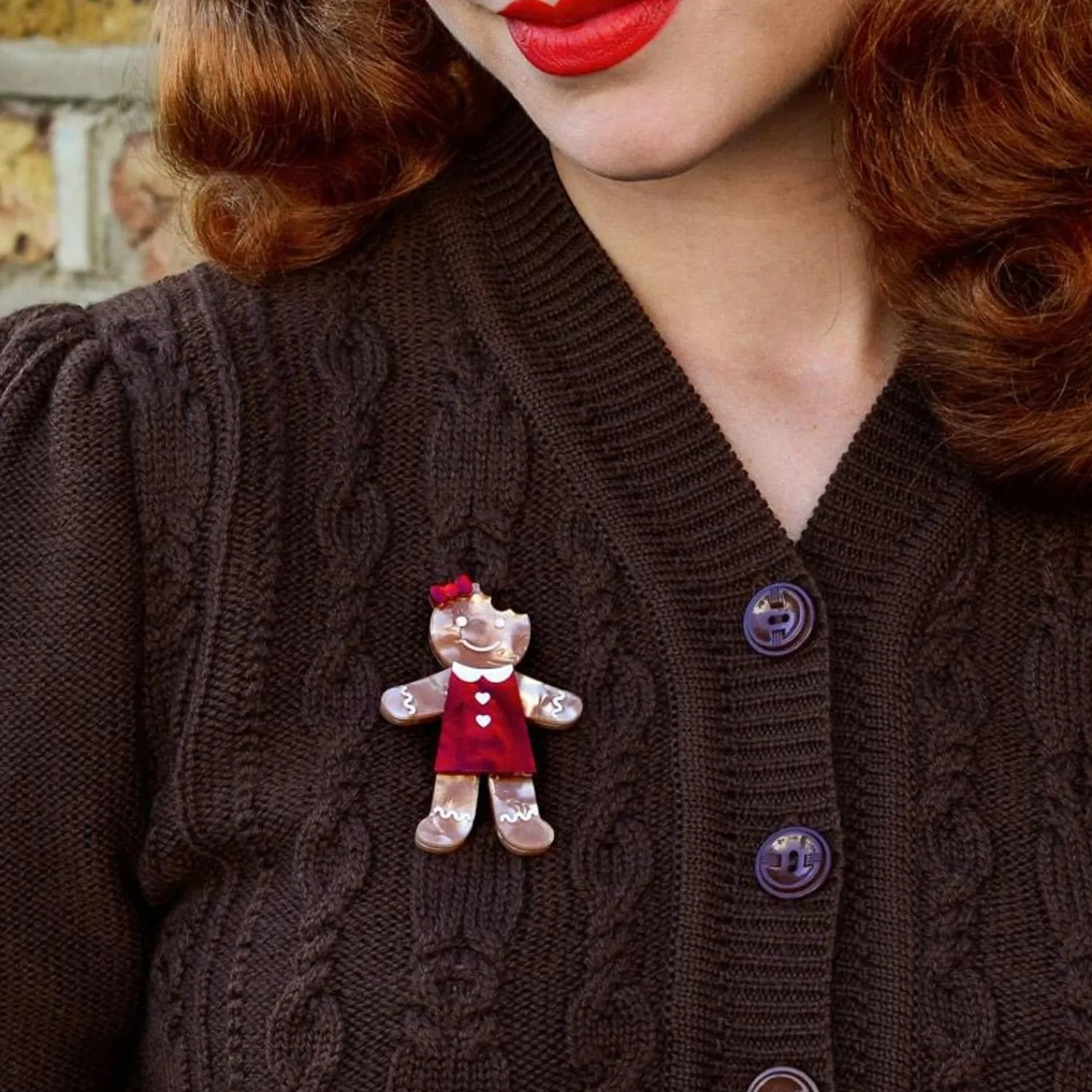 The Bite Before Christmas Brooch^Erstwilder Hot