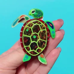 The Graceful Green Sea Turtle Brooch^Erstwilder