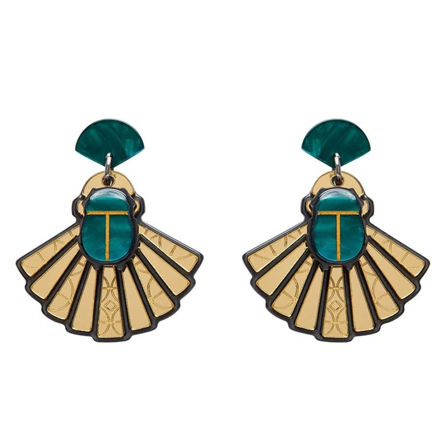 The Heart Of Egypt Scarab Drop Earrings^Erstwilder