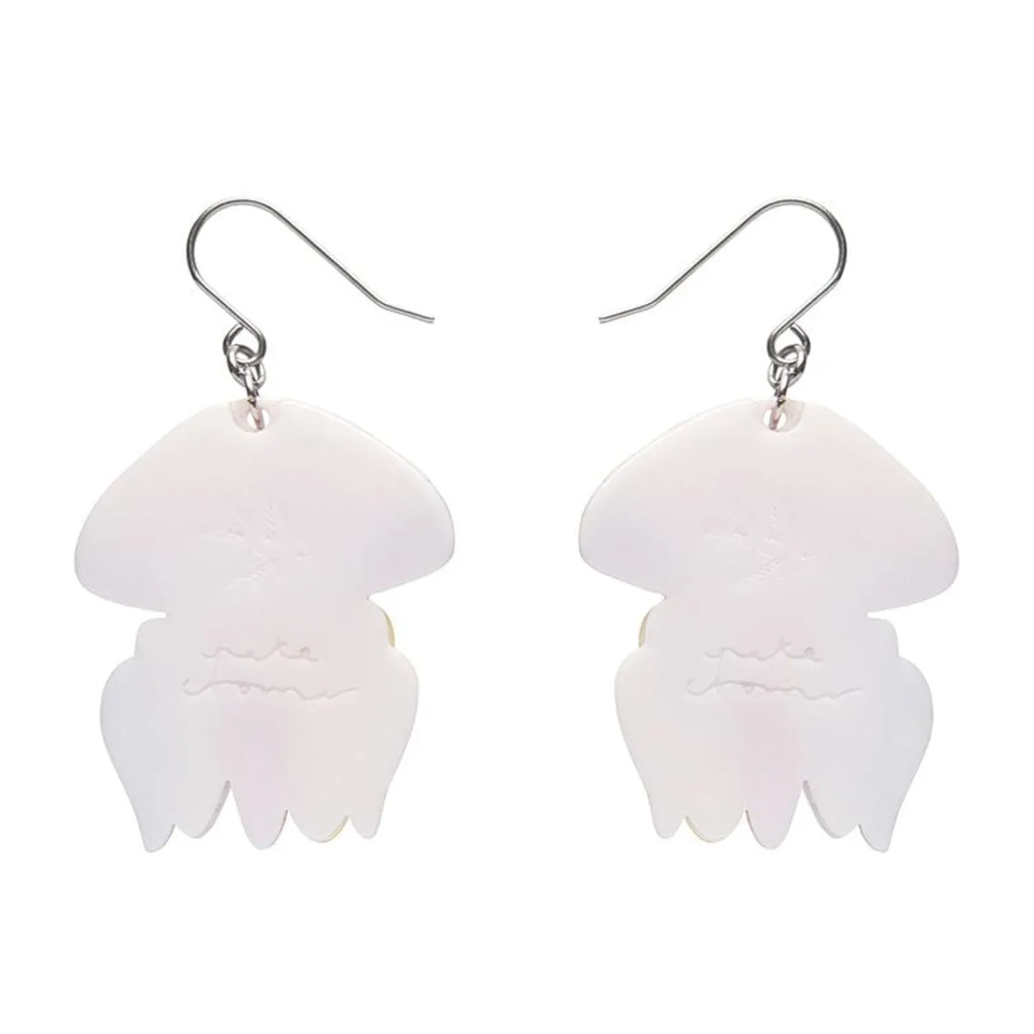 The Whimsical White Spotted Jellyfish Drop Earrings^Erstwilder Hot