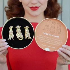 Three'S A Manner Meerkat Brooch Set^Erstwilder Discount
