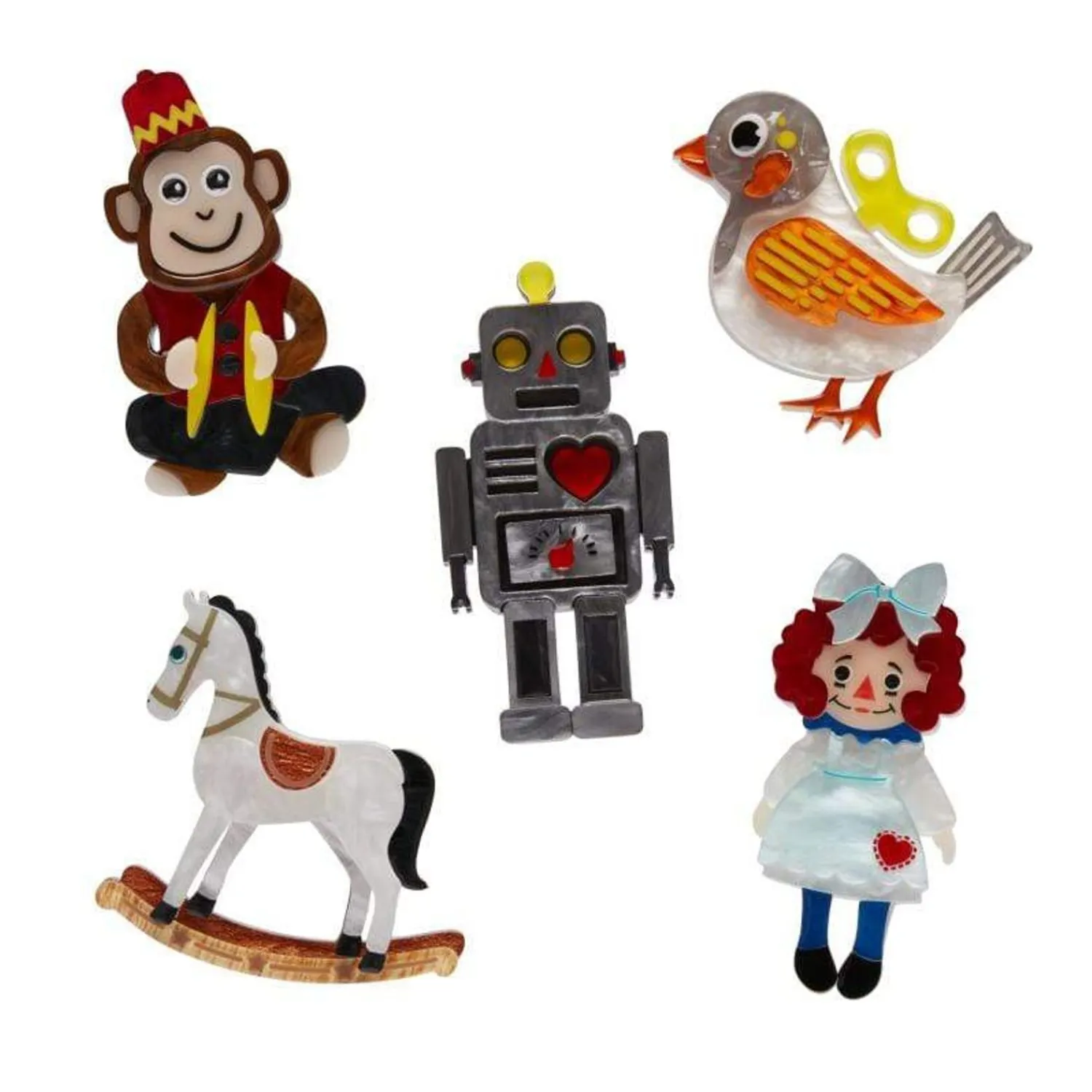 Toy Minis Brooch Set - 5 Pack^Erstwilder Outlet
