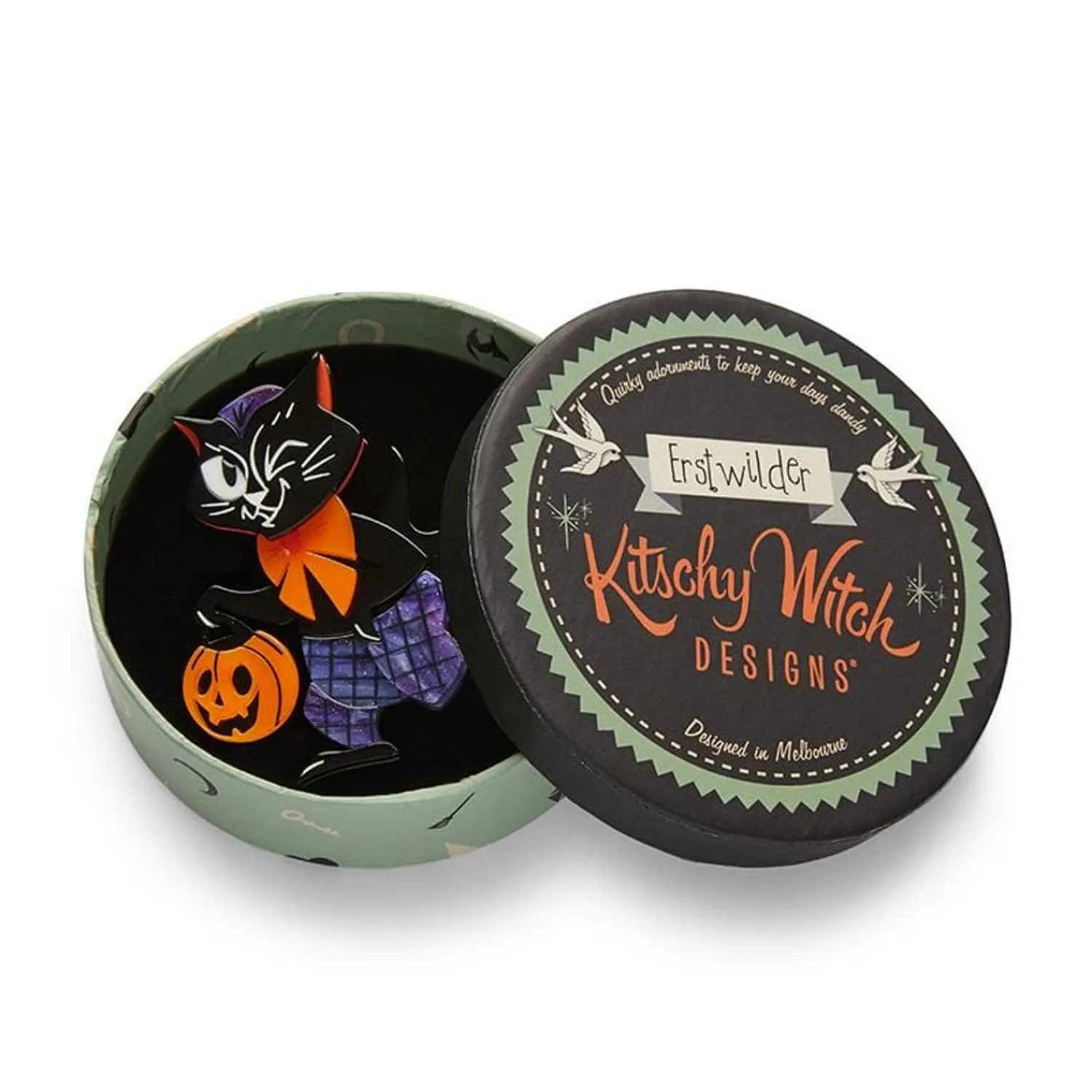 Treat Seeker Cat Brooch^Erstwilder New