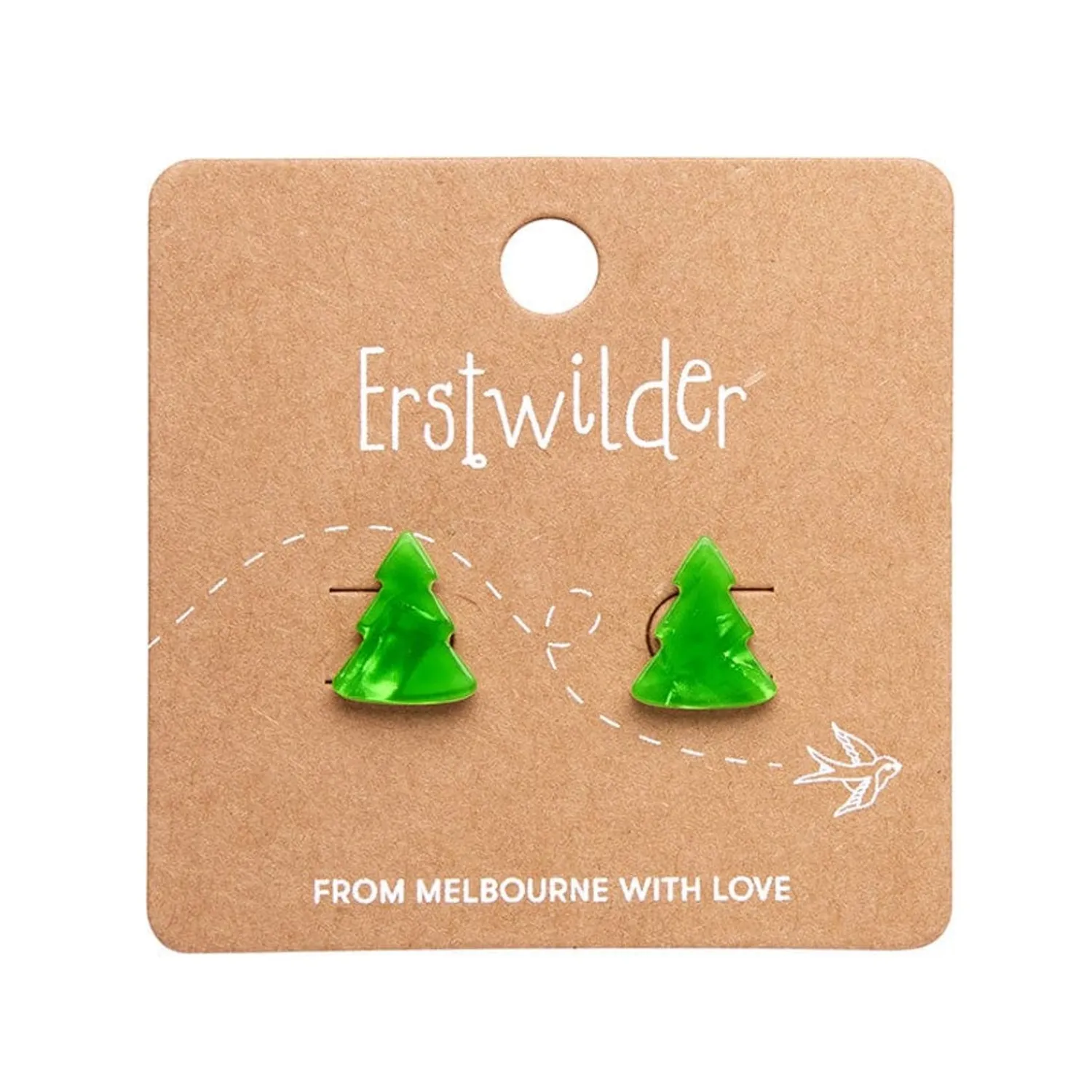 Tree Ripple Stud Earrings - Green^Erstwilder Hot