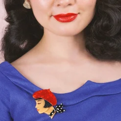 Tres Chic Brooch - Red^Erstwilder Clearance