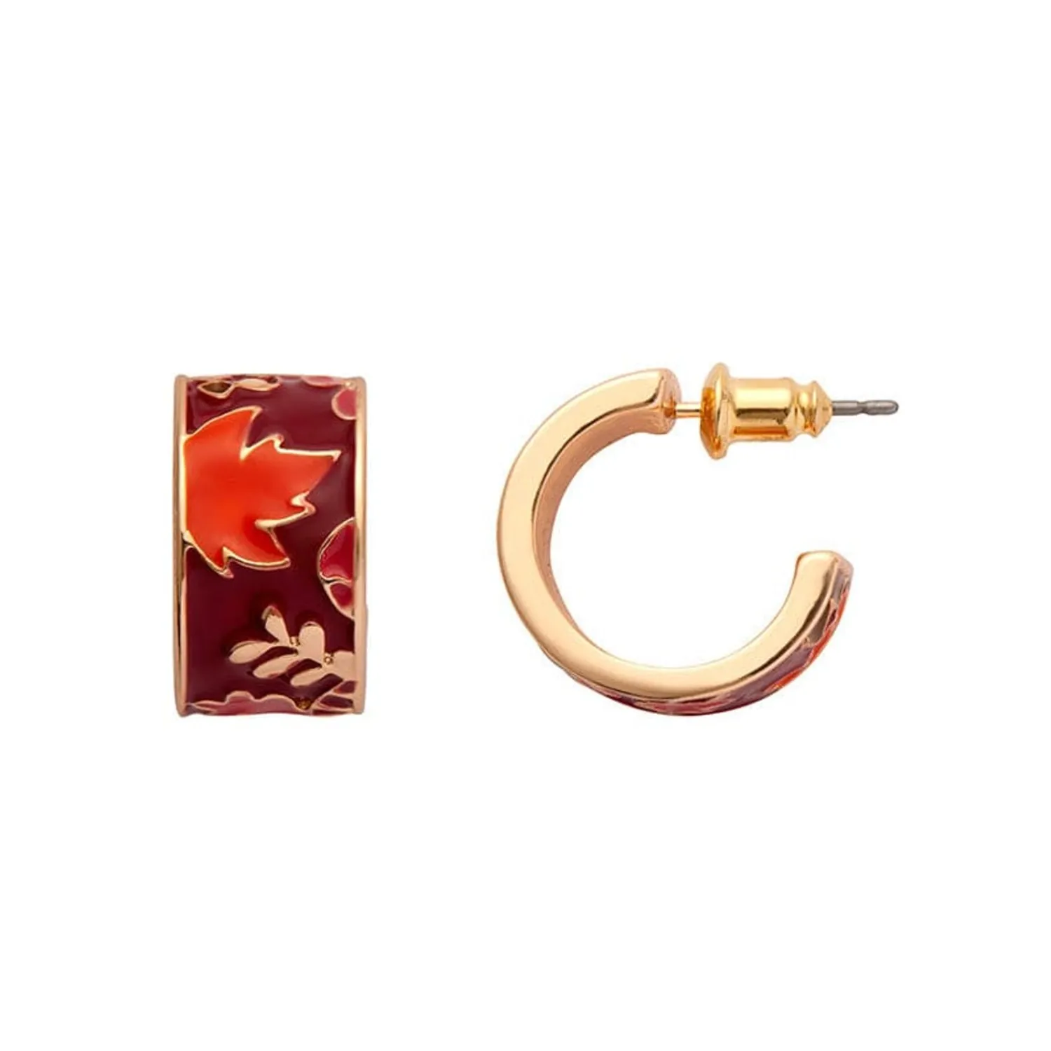Turn A New Leaf Enamel Huggie Earrings^Erstwilder Sale