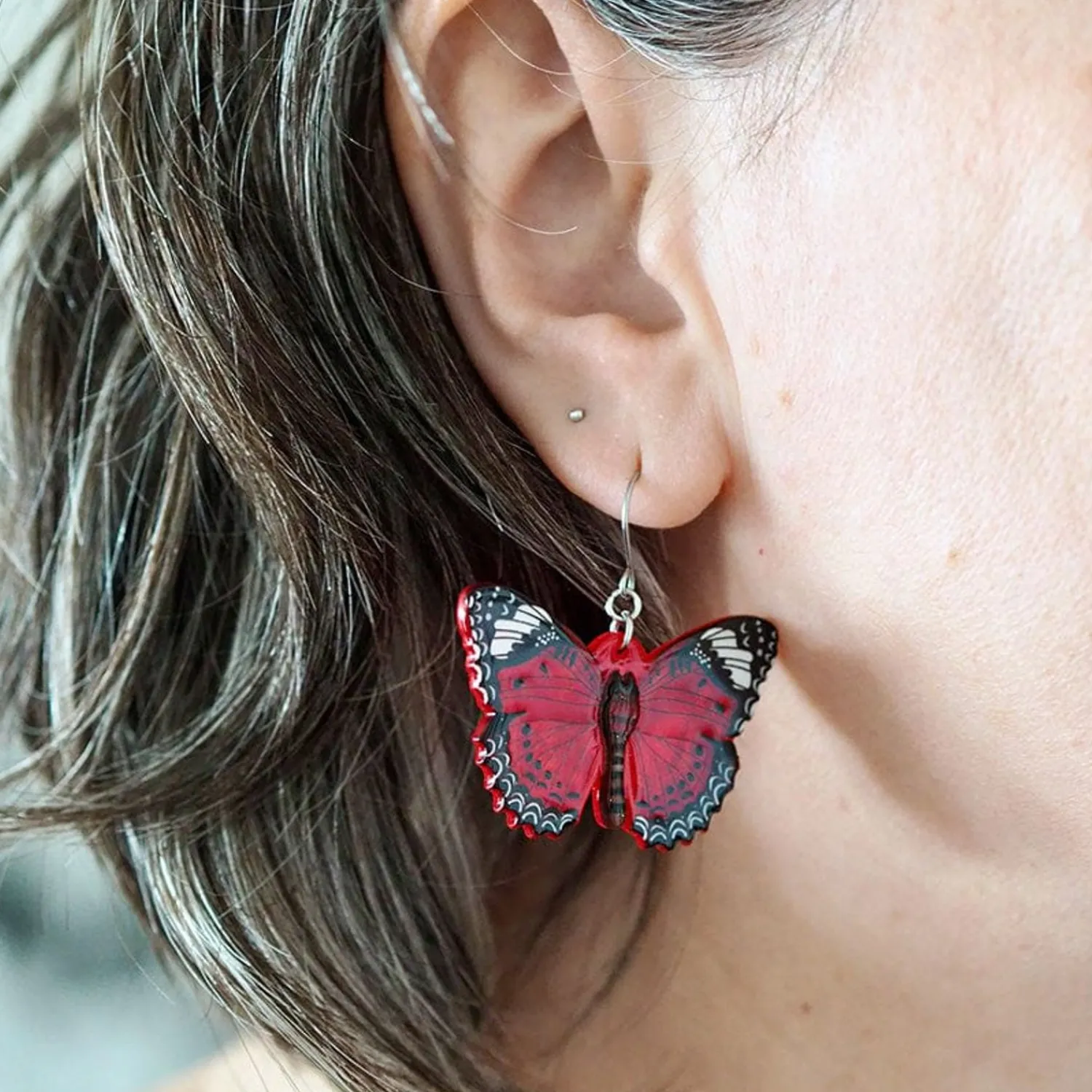 Wings Laced In Red Earrings^Erstwilder New